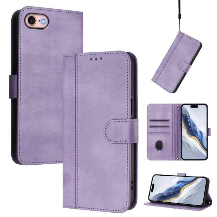 Custodia per telefono in pelle stile retrò con fibbia a giunzione lineare, For iPhone 14 Pro, For iPhone 14 Pro Max, For iPhone 7 / 8 / SE 2022