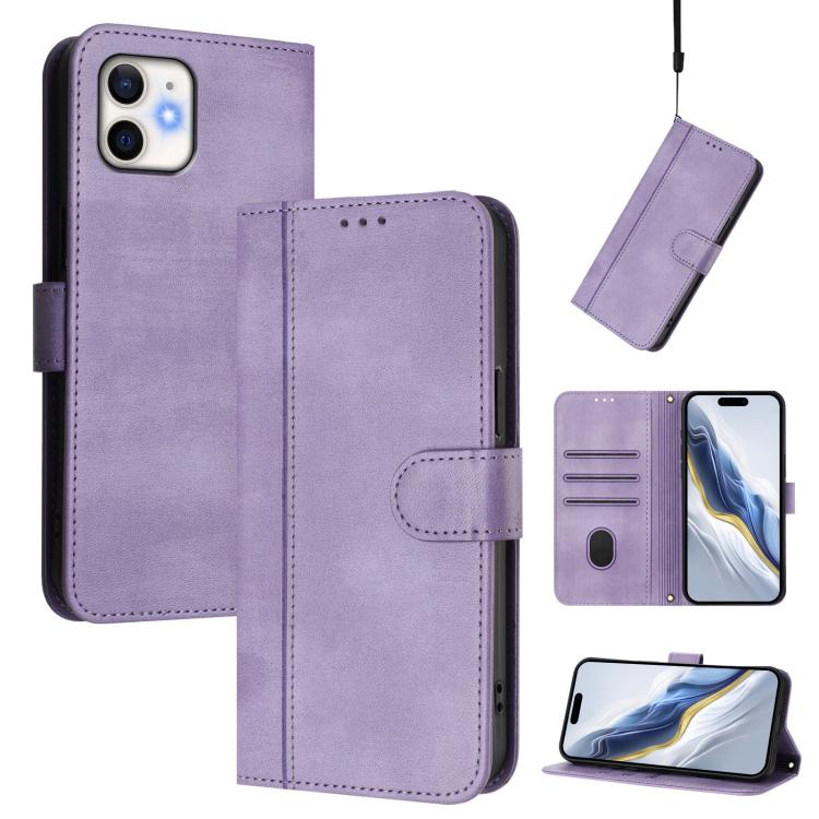 Custodia per telefono in pelle stile retrò con fibbia a giunzione lineare, For iPhone 12 / 12 Pro, For iPhone 12 Pro Max, For iPhone 12 mini