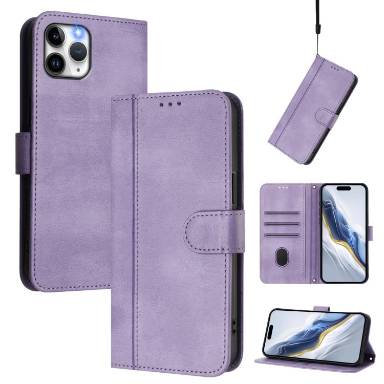 Custodia per telefono in pelle stile retrò con fibbia a giunzione lineare, For iPhone 11 Pro Max, For iPhone 11, For iPhone 11 Pro