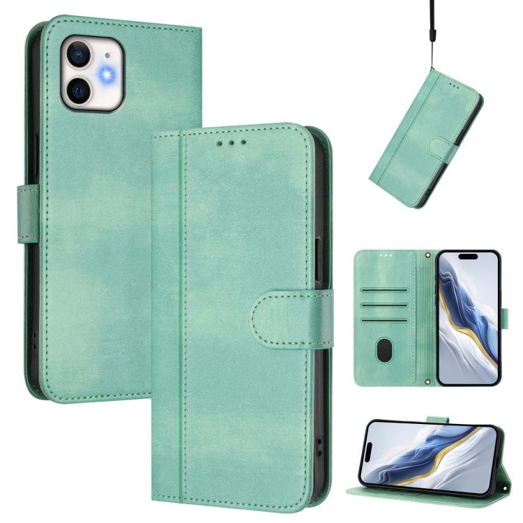 Custodia per telefono in pelle stile retrò con fibbia a giunzione lineare, For iPhone 11 Pro Max, For iPhone 11, For iPhone 11 Pro