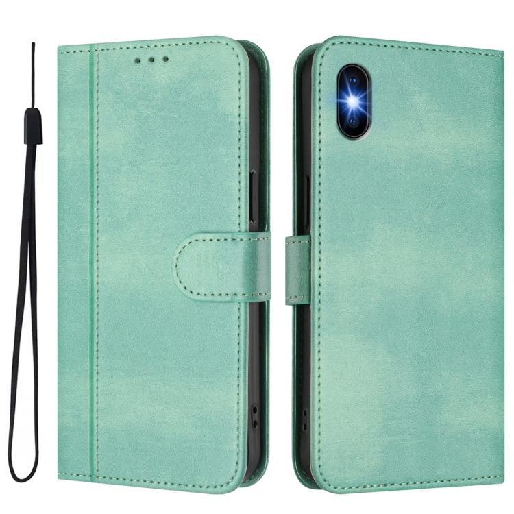 Custodia per telefono in pelle stile retrò con fibbia a giunzione lineare, For iPhone X / XS, For iPhone XR, For iPhone XS Max