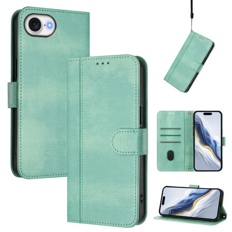 Custodia per telefono in pelle stile retrò con fibbia a giunzione lineare, For iPhone 17e / 16e, For iPhone 17 Pro Max, For iPhone 17 Pro