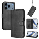 Custodia per telefono in pelle stile retrò con fibbia a giunzione lineare, For iPhone 17e / 16e, For iPhone 17 Pro Max, For iPhone 17 Pro