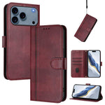 Custodia per telefono in pelle stile retrò con fibbia a giunzione lineare, For iPhone 17e / 16e, For iPhone 17 Pro Max, For iPhone 17 Pro