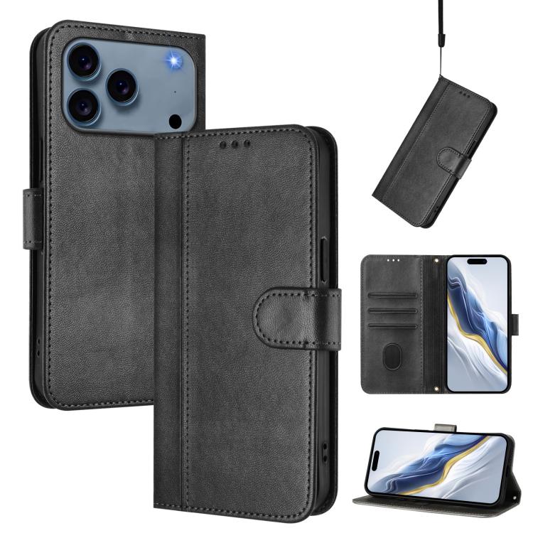 Custodia per telefono in pelle stile retrò con fibbia a giunzione lineare, For iPhone 17e / 16e, For iPhone 17 Pro Max, For iPhone 17 Pro