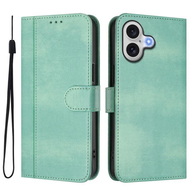 Custodia per telefono in pelle stile retrò con fibbia a giunzione lineare, For iPhone 17, For iPhone Air, For iPhone 16 Pro Max