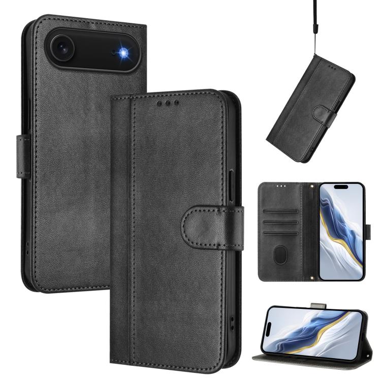 Custodia per telefono in pelle stile retrò con fibbia a giunzione lineare, For iPhone 17, For iPhone Air, For iPhone 16 Pro Max