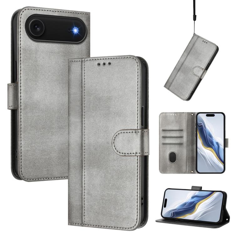 Custodia per telefono in pelle stile retrò con fibbia a giunzione lineare, For iPhone 17, For iPhone Air, For iPhone 16 Pro Max