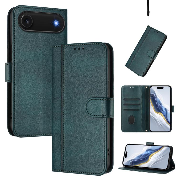 Custodia per telefono in pelle stile retrò con fibbia a giunzione lineare, For iPhone 17, For iPhone Air, For iPhone 16 Pro Max