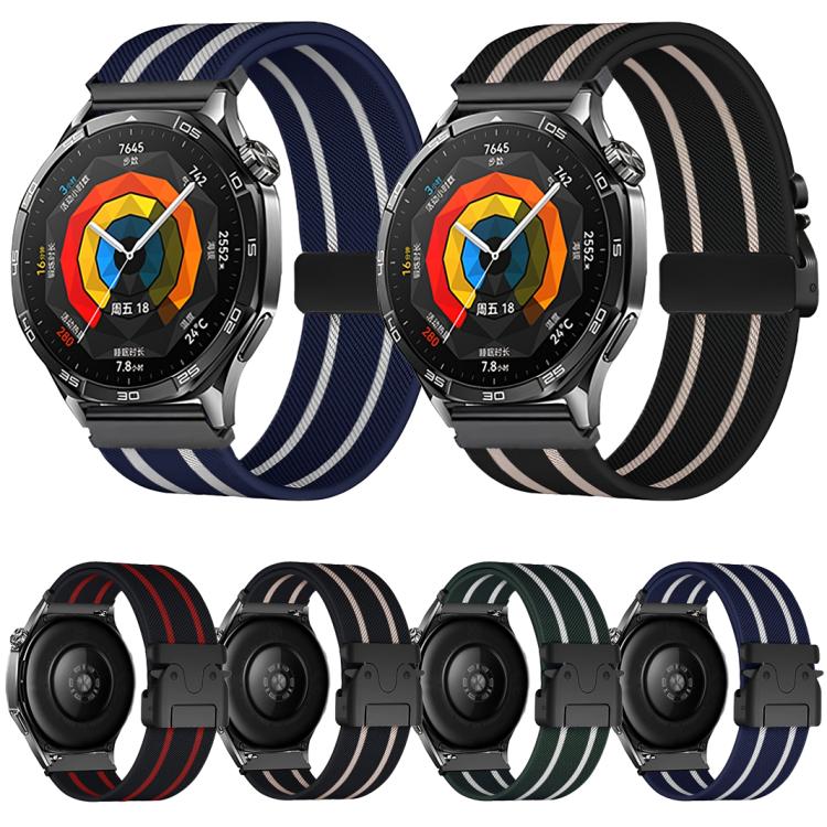 Cinturino per orologio in nylon elastico intrecciato con fibbia a striscia tipo paracadute., 22mm