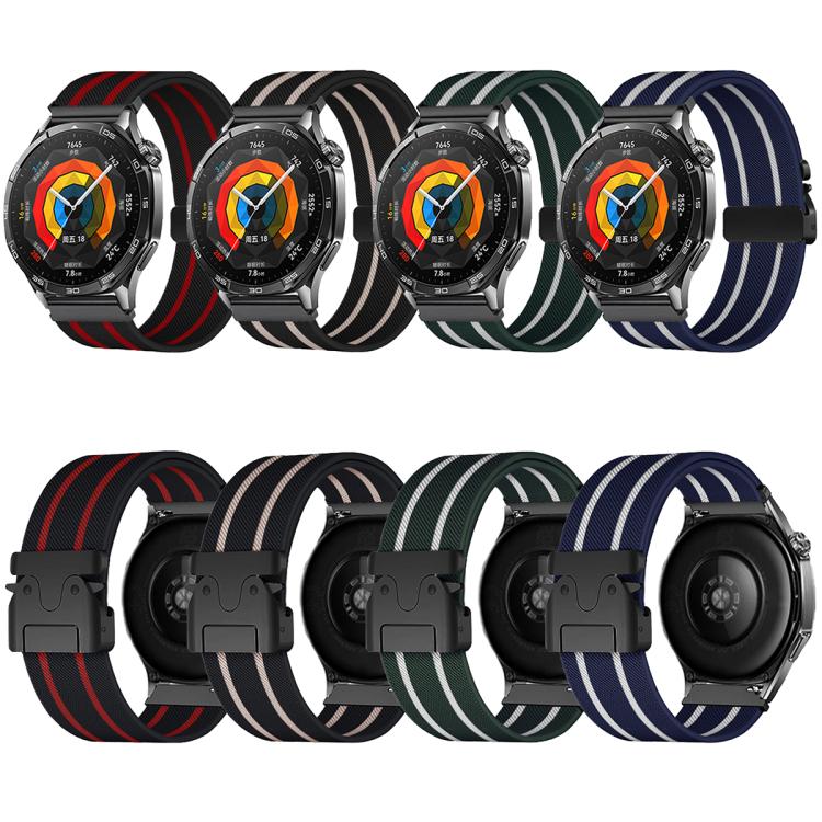 Cinturino per orologio in nylon elastico intrecciato con fibbia a striscia tipo paracadute., 22mm