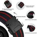 Cinturino per orologio in nylon elastico intrecciato con fibbia a striscia tipo paracadute., 22mm