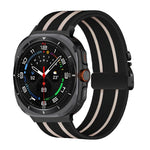 Cinturino per orologio in nylon elastico intrecciato con fibbia a striscia tipo paracadute., For Samsung Galaxy Watch Ultra 47mm / Ultra 2025