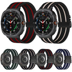 Cinturino per orologio in nylon elastico intrecciato con fibbia a striscia tipo paracadute., For Samsung Galaxy Watch Ultra 47mm / Ultra 2025