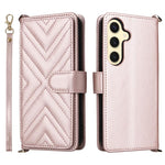 Custodia per telefono in pelle multifunzionale con 6 scomparti per carte e cinturino da polso., For Samsung Galaxy S25+ 5G, For Samsung Galaxy S25 Ultra 5G
