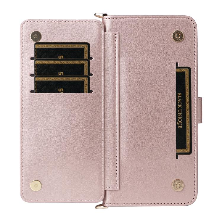 Custodia per telefono in pelle multifunzionale con 6 scomparti per carte e cinturino da polso., For Samsung Galaxy S25+ 5G, For Samsung Galaxy S25 Ultra 5G