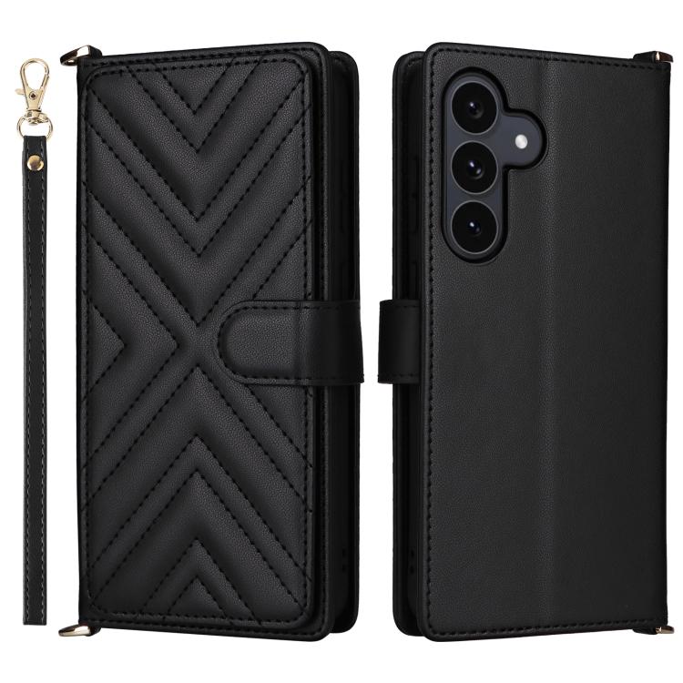 Custodia per telefono in pelle multifunzionale con 6 scomparti per carte e cinturino da polso., For Samsung Galaxy S26+ 5G, For Samsung Galaxy S26 Ultra 5G, For Samsung Galaxy S26 5G, For Samsung Galaxy S25 FE 5G, For Samsung Galaxy S25 Edge 5G        ...