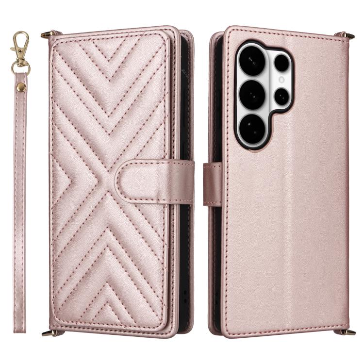 Custodia per telefono in pelle multifunzionale con 6 scomparti per carte e cinturino da polso., For Samsung Galaxy S26+ 5G, For Samsung Galaxy S26 Ultra 5G, For Samsung Galaxy S26 5G, For Samsung Galaxy S25 FE 5G, For Samsung Galaxy S25 Edge 5G        ...
