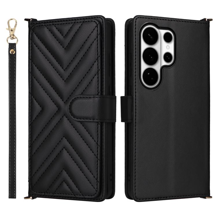 Custodia per telefono in pelle multifunzionale con 6 scomparti per carte e cinturino da polso., For Samsung Galaxy S26+ 5G, For Samsung Galaxy S26 Ultra 5G, For Samsung Galaxy S26 5G, For Samsung Galaxy S25 FE 5G, For Samsung Galaxy S25 Edge 5G        ...