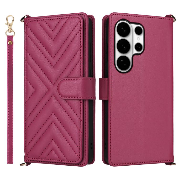 Custodia per telefono in pelle multifunzionale con 6 scomparti per carte e cinturino da polso., For Samsung Galaxy S26+ 5G, For Samsung Galaxy S26 Ultra 5G, For Samsung Galaxy S26 5G, For Samsung Galaxy S25 FE 5G, For Samsung Galaxy S25 Edge 5G        ...