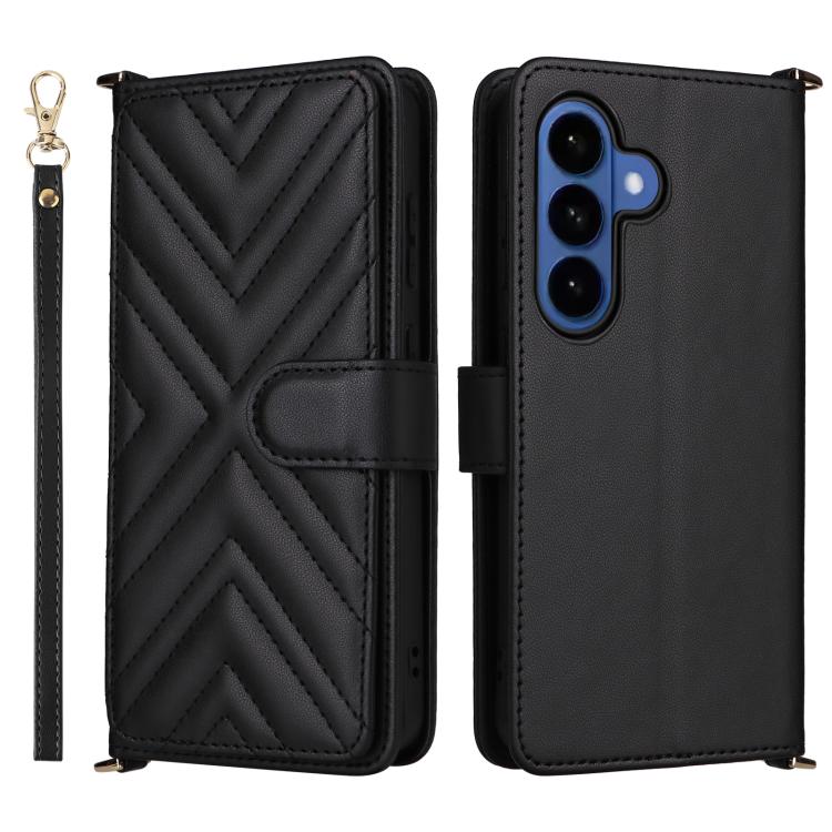 Custodia per telefono in pelle multifunzionale con 6 scomparti per carte e cinturino da polso., For Samsung Galaxy S26+ 5G, For Samsung Galaxy S26 Ultra 5G, For Samsung Galaxy S26 5G, For Samsung Galaxy S25 FE 5G, For Samsung Galaxy S25 Edge 5G        ...