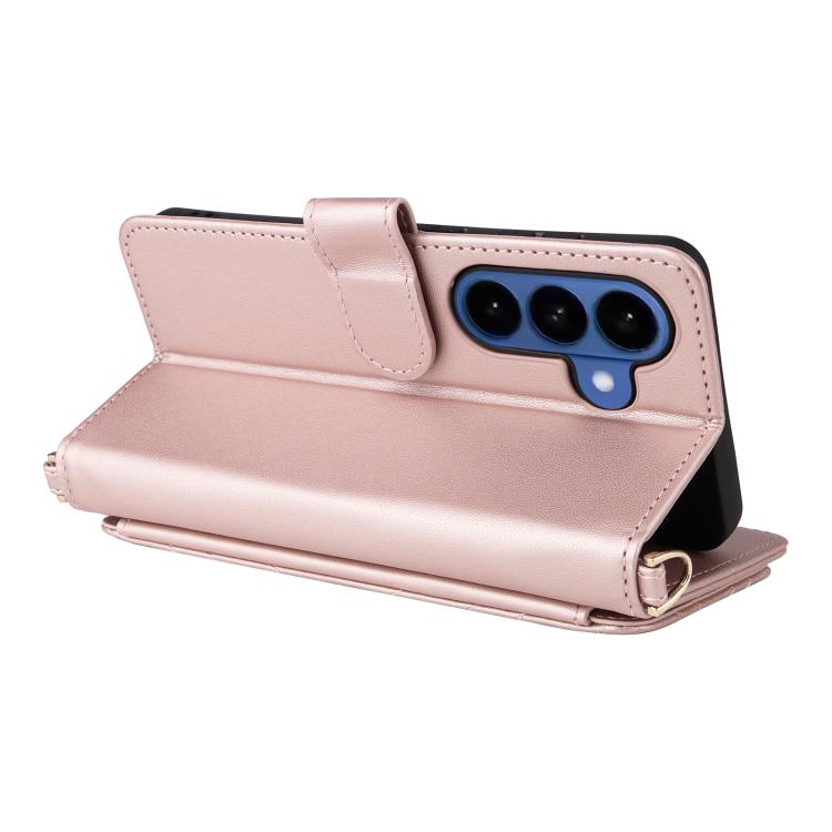 Custodia per telefono in pelle multifunzionale con 6 scomparti per carte e cinturino da polso., For Samsung Galaxy S26+ 5G, For Samsung Galaxy S26 Ultra 5G, For Samsung Galaxy S26 5G, For Samsung Galaxy S25 FE 5G, For Samsung Galaxy S25 Edge 5G        ...