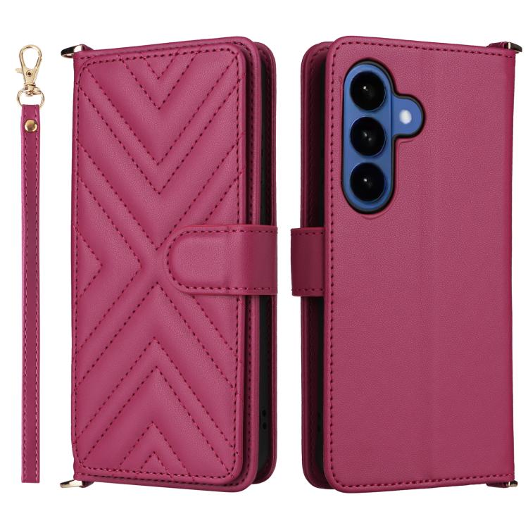 Custodia per telefono in pelle multifunzionale con 6 scomparti per carte e cinturino da polso., For Samsung Galaxy S26+ 5G, For Samsung Galaxy S26 Ultra 5G, For Samsung Galaxy S26 5G, For Samsung Galaxy S25 FE 5G, For Samsung Galaxy S25 Edge 5G        ...