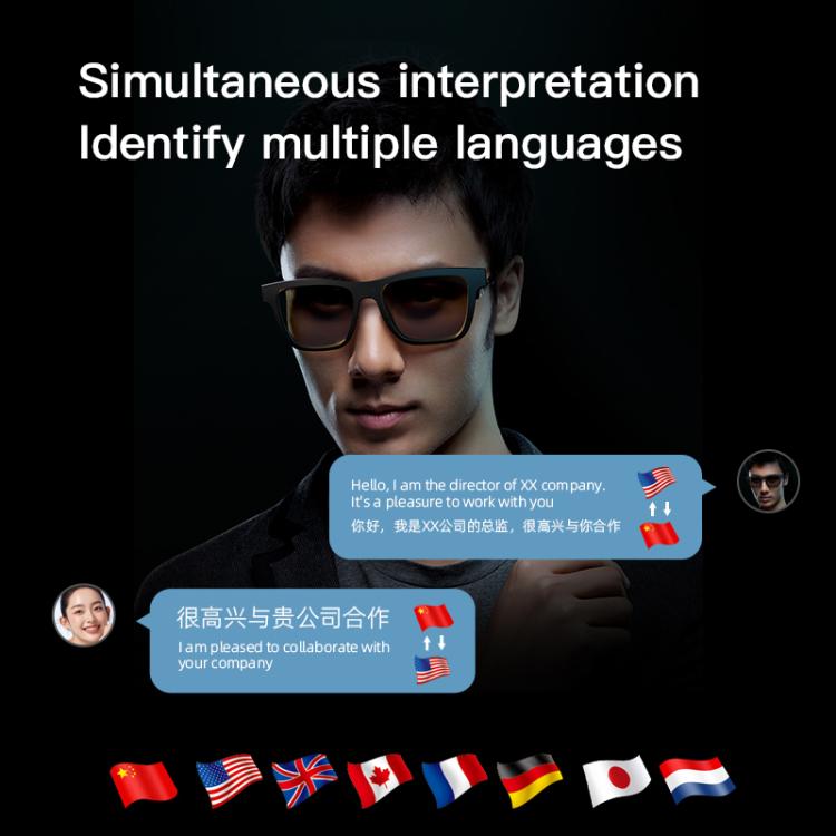 Occhiali Bluetooth E10 Pro Smart Audio, Stile: Traduzione AI, AI Translation