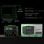 2UUL PC01 POWER MAX 200W Caricabatterie multiporta Alimentatore a tensione regolabile, US Plug, EU Plug