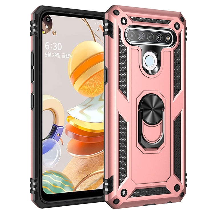 Custodia protettiva antiurto in TPU + PC con supporto girevole a 360 gradi, For LG K61