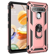 Custodia protettiva antiurto in TPU + PC con supporto girevole a 360 gradi, For LG K61