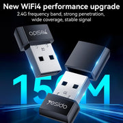 Adattatore wireless WiFi Yesido WP10 da 150 Mbps ad alta velocità con porta USB.
