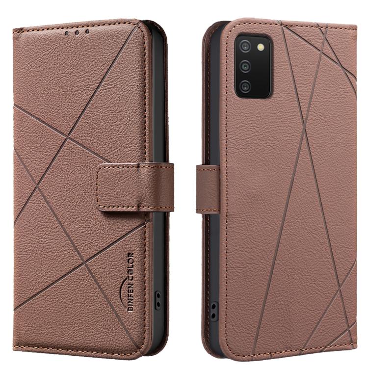 Custodia per telefono in pelle con motivo geometrico e protezione RFID., For Samsung Galaxy A73 5G, For Samsung Galaxy A33, For Samsung Galaxy A52 / A52S, For Samsung Galaxy A03S / A02S