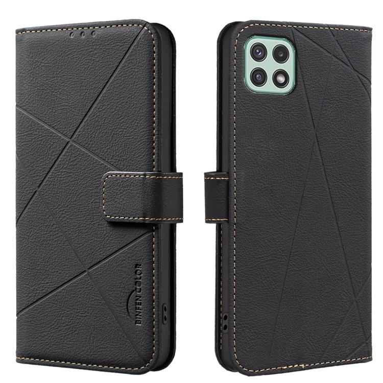 Custodia per telefono in pelle con motivo geometrico e protezione RFID., For Samsung Galaxy A22 4G, For Samsung Galaxy A22 5G, For Samsung Galaxy A32 4G, For Samsung Galaxy A72