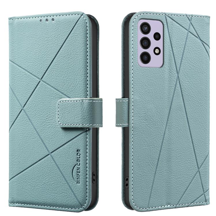 Custodia per telefono in pelle con motivo geometrico e protezione RFID., For Samsung Galaxy A32 5G