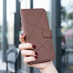 Custodia per telefono in pelle con motivo geometrico e protezione RFID., For Samsung Galaxy A55, For Samsung Galaxy A35, For Samsung Galaxy A05, For Samsung Galaxy A05S