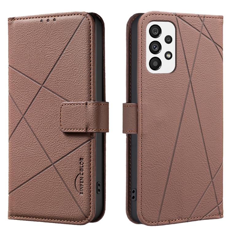 Custodia per telefono in pelle con motivo geometrico e protezione RFID., For Samsung Galaxy A73 5G, For Samsung Galaxy A33, For Samsung Galaxy A52 / A52S, For Samsung Galaxy A03S / A02S