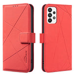 Custodia per telefono in pelle con motivo geometrico e protezione RFID., For Samsung Galaxy A73 5G, For Samsung Galaxy A33, For Samsung Galaxy A52 / A52S, For Samsung Galaxy A03S / A02S