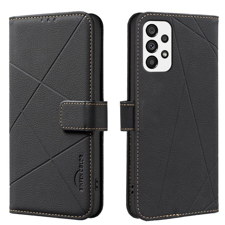 Custodia per telefono in pelle con motivo geometrico e protezione RFID., For Samsung Galaxy A73 5G, For Samsung Galaxy A33, For Samsung Galaxy A52 / A52S, For Samsung Galaxy A03S / A02S
