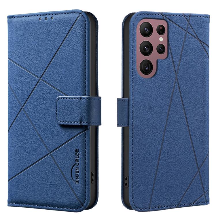 Custodia per telefono in pelle con motivo geometrico e protezione RFID., For Samsung Galaxy S23 5G, For Samsung Galaxy S22 Ultra 5G, For Samsung Galaxy S22+ 5G, For Samsung Galaxy S22 5G
