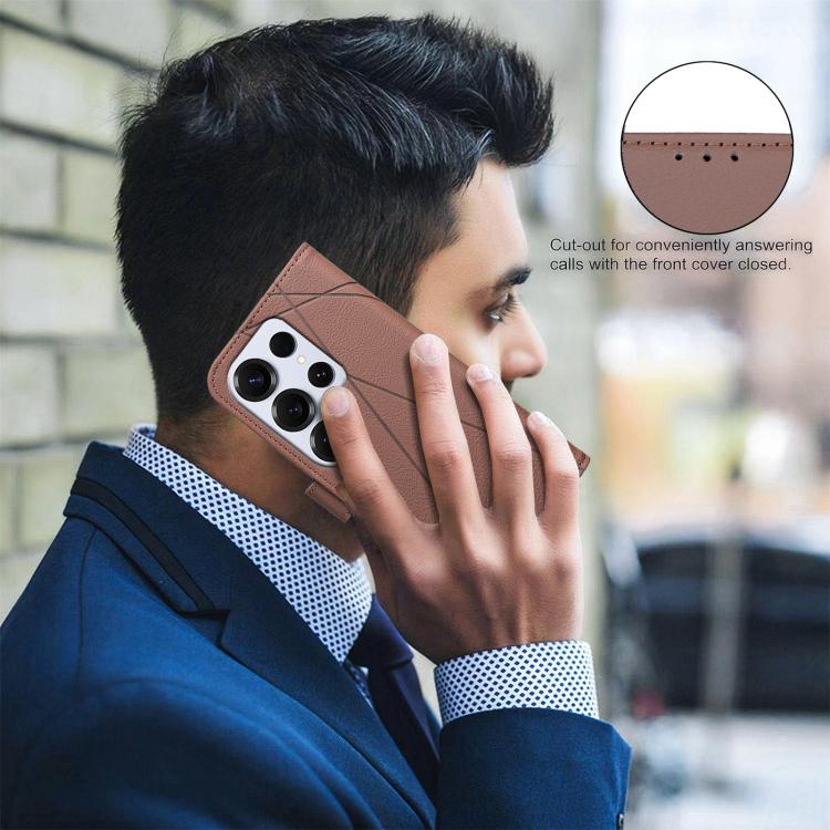 Custodia per telefono in pelle con motivo geometrico e protezione RFID., For Samsung Galaxy S24 Ultra 5G, For Samsung Galaxy S23 FE 5G, For Samsung Galaxy S23 Ultra 5G, For Samsung Galaxy S23+ 5G