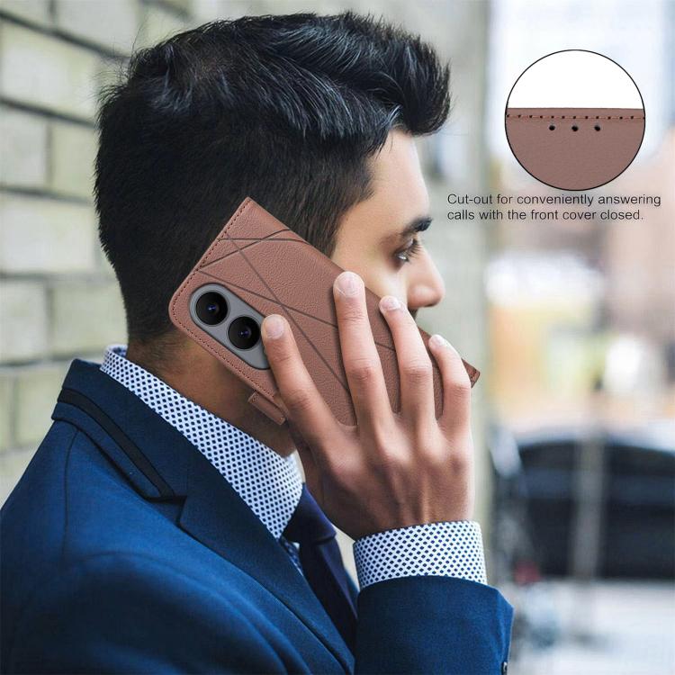 Custodia per telefono in pelle con motivo geometrico e protezione RFID., For Samsung Galaxy S25 Edge 5G, For Samsung Galaxy S25 / S24 5G, For Samsung Galaxy S25+ / S24+ 5G, For Samsung Galaxy S25 Ultra 5G