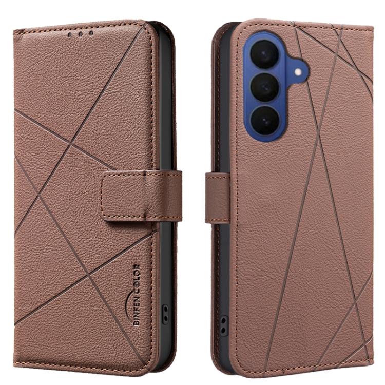 Custodia per telefono in pelle con motivo geometrico e protezione RFID., For Galaxy S26 FE 5G, For Samsung Galaxy S26 Ultra 5G, For Samsung Galaxy S26 5G, For Samsung Galaxy S25 FE 5G