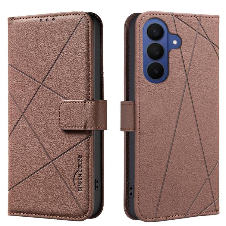 Custodia per telefono in pelle con motivo geometrico e protezione RFID., For Galaxy S26 FE 5G, For Samsung Galaxy S26 Ultra 5G, For Samsung Galaxy S26 5G, For Samsung Galaxy S25 FE 5G