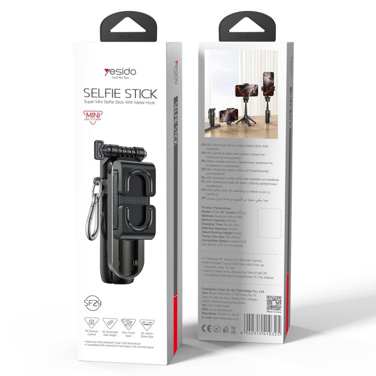 Yesido SF29 Treppiede Selfie Stick Bluetooth 43 cm