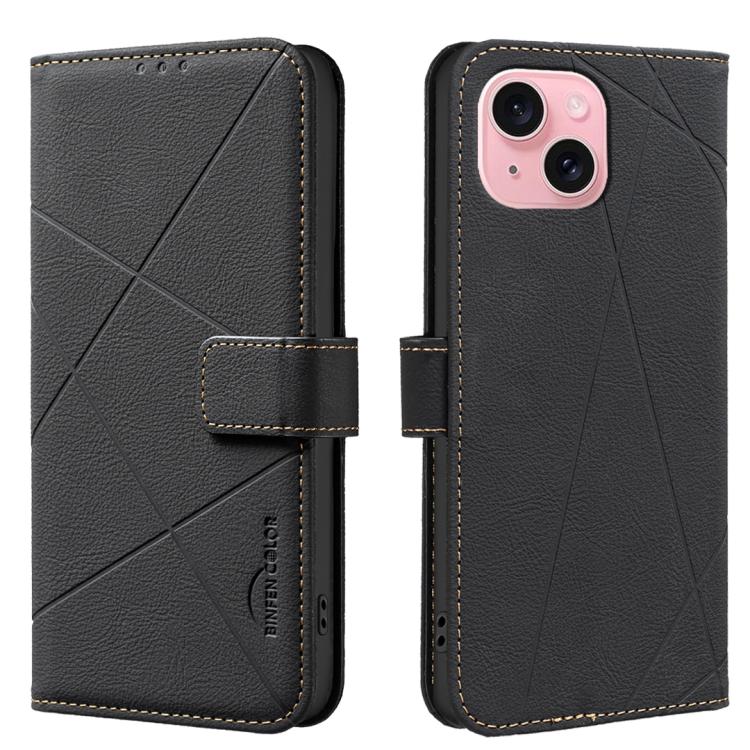 Custodia per telefono in pelle con motivo geometrico e protezione RFID., For iPhone 15, For iPhone 13 / 14, For iPhone 14 Pro, For iPhone 14 Pro Max