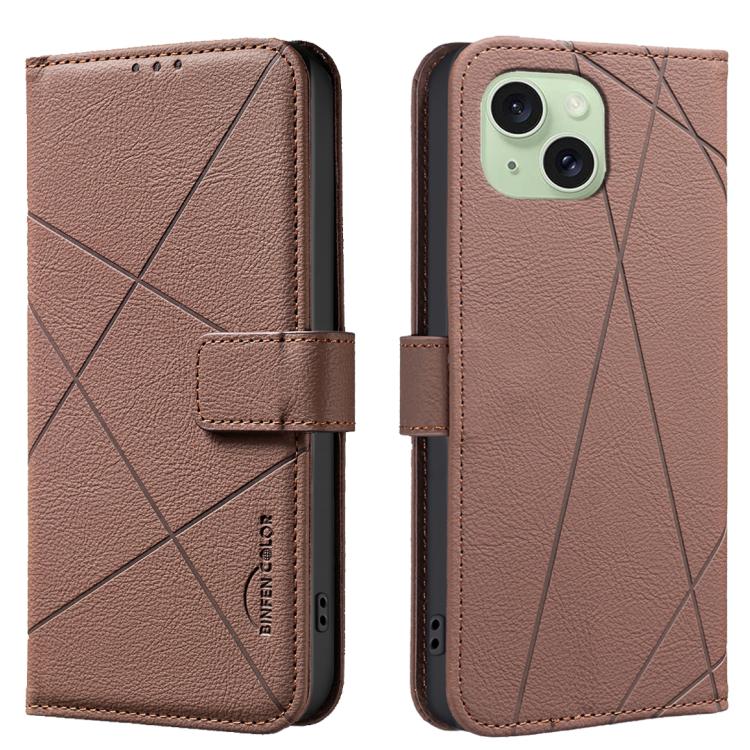 Custodia per telefono in pelle con motivo geometrico e protezione RFID., For iPhone 16, For iPhone 15 Pro Max, For iPhone 15 Pro, For iPhone 14 Plus / 15 Plus