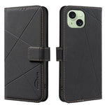 Custodia per telefono in pelle con motivo geometrico e protezione RFID., For iPhone 16, For iPhone 15 Pro Max, For iPhone 15 Pro, For iPhone 14 Plus / 15 Plus