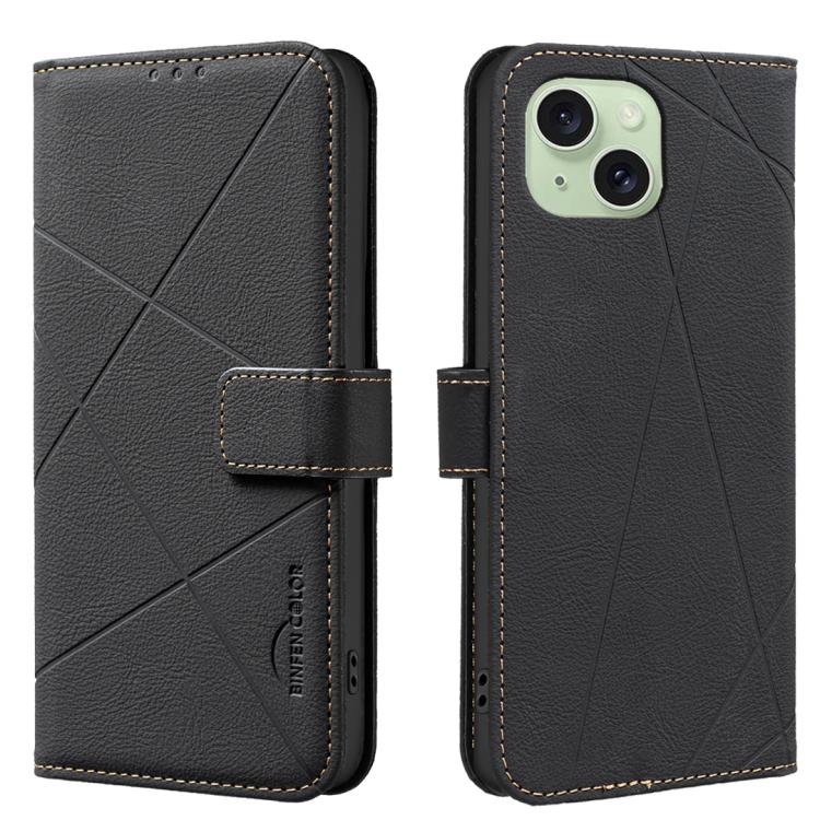 Custodia per telefono in pelle con motivo geometrico e protezione RFID., For iPhone 16, For iPhone 15 Pro Max, For iPhone 15 Pro, For iPhone 14 Plus / 15 Plus
