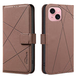 Custodia per telefono in pelle con motivo geometrico e protezione RFID., For iPhone 15, For iPhone 13 / 14, For iPhone 14 Pro, For iPhone 14 Pro Max